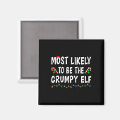Waarschijnlijk de Grumpy Elf Xmas Funny Family Magneet (Voorkant / Achterkant)