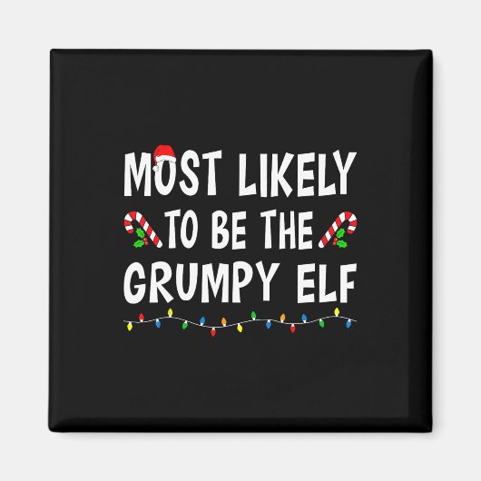Waarschijnlijk de Grumpy Elf Xmas Funny Family Magneet (Voorkant)