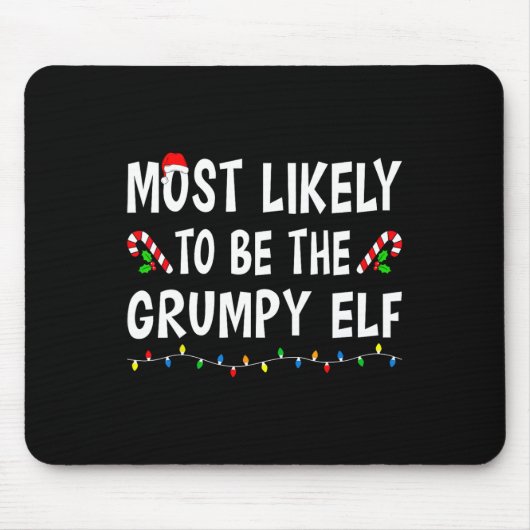 Waarschijnlijk de Grumpy Elf Xmas Funny Family Muismat (Voorkant)