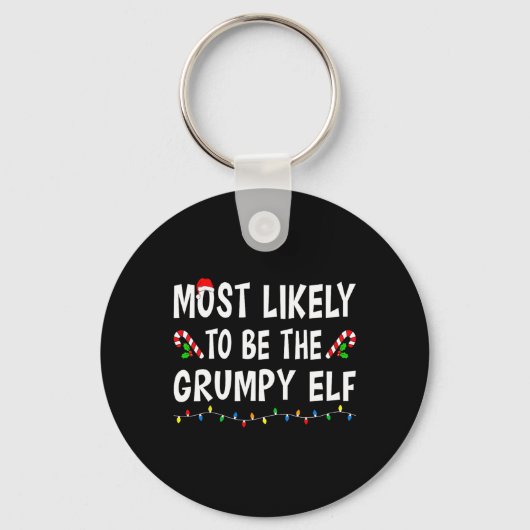 Waarschijnlijk de Grumpy Elf Xmas Funny Family Sleutelhanger (Voorkant)