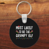 Waarschijnlijk de Grumpy Elf Xmas Funny Family Sleutelhanger (Voorkant)