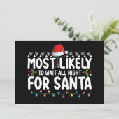 Waarschijnlijk de hele nacht wachten op Kerstmis Kaart (Staand voorkant)