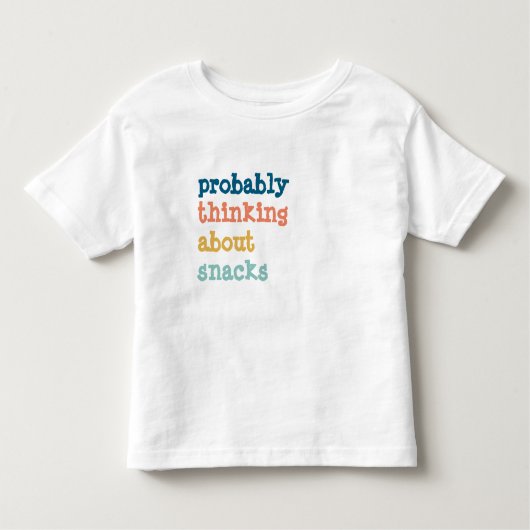 Waarschijnlijk denken over snacks grappig kind shi kinder shirts (Voorkant)