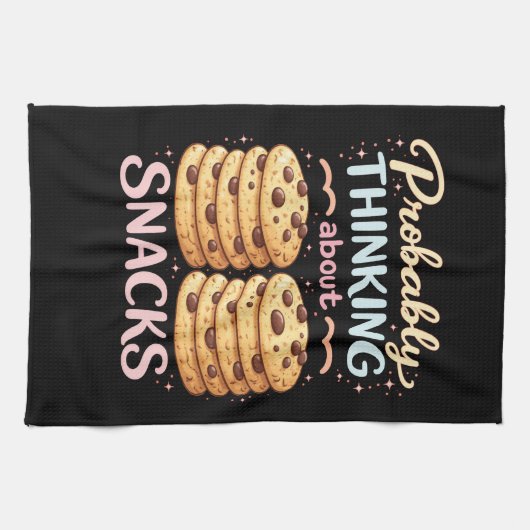 Waarschijnlijk Denkend Aan Snacks Grappig Schatti Theedoek (Horizontaal)