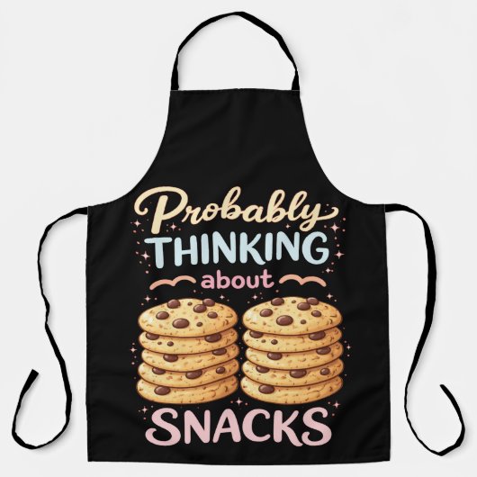Waarschijnlijk Denkend Aan Snacks Grappig Schattig Schort (Voorkant)