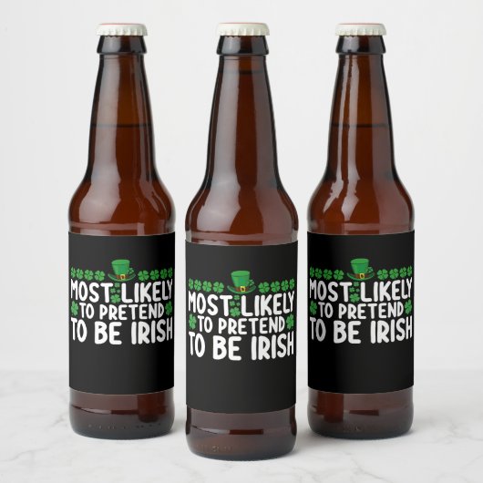 Waarschijnlijk doen ze alsof ze Irish St Patricks Bier Etiket (Flessen)