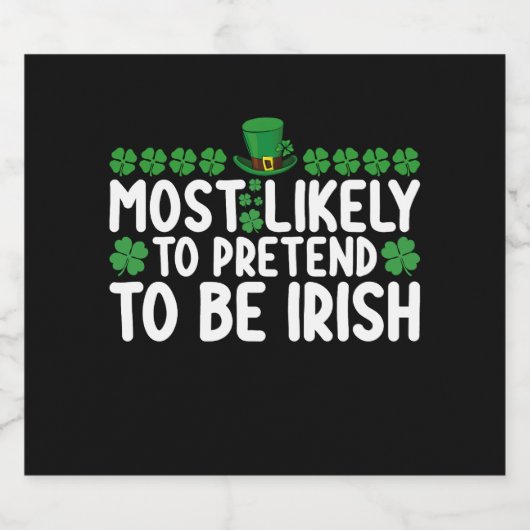 Waarschijnlijk doen ze alsof ze Irish St Patricks  Bier Etiket (Enkel label)