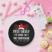 Waarschijnlijk Drink al de champagne Xmas Drink Papieren Bordje (Feest)