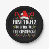 Waarschijnlijk Drink al de champagne Xmas Drink Papieren Bordje (Voorkant)