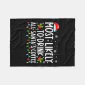 Waarschijnlijk Drink de kerstman zijn koffiekerstp Fleece Deken (Voorkant (Horizontaal))