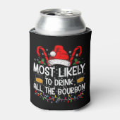 Waarschijnlijk Drink hij al de Bourbon kerst Blikjeskoeler (Blikje Voorkant)