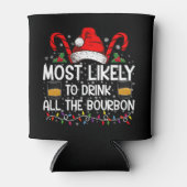 Waarschijnlijk Drink hij al de Bourbon kerst Blikjeskoeler (Voorkant)