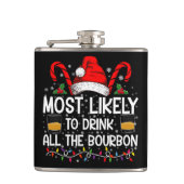 Waarschijnlijk Drink hij al de Bourbon kerst Heupfles (Voorkant)