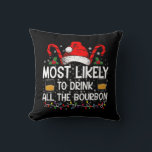 Waarschijnlijk Drink hij al de Bourbon kerst Kussen<br><div class="desc">De meest waarschijnlijke Drink van de hele Bourbon Funny Family Kerstmis</div>