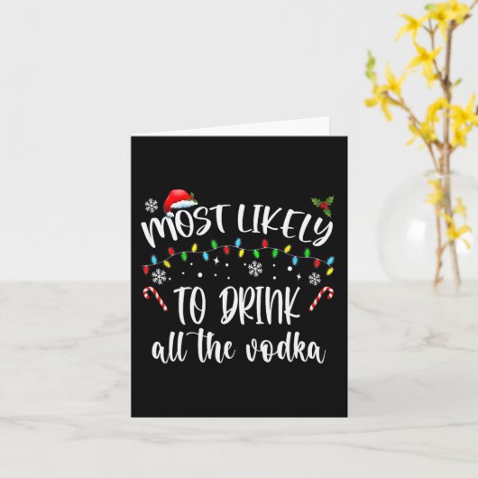 Waarschijnlijk Drink hij al de wodka Christmas Dri Kaart (Gele Bloem)