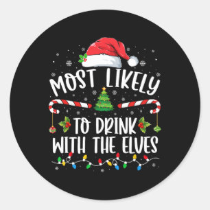Waarschijnlijk Drink met de elfen Drink C Ronde Sticker