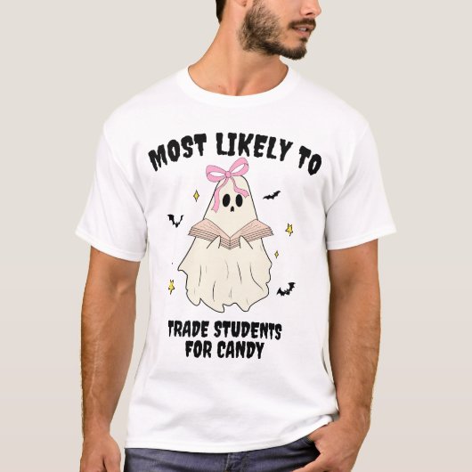 Waarschijnlijk een bijpassende Halloween Ghost Tea T-shirt (Voorkant)