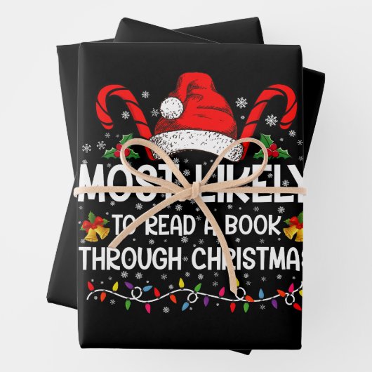 Waarschijnlijk een boek lezen tot en met Kerstmis Inpakpapier Vel (In situ)