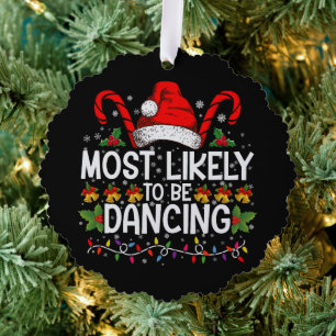 Waarschijnlijk een dansende bijpassende familie ornament kaart