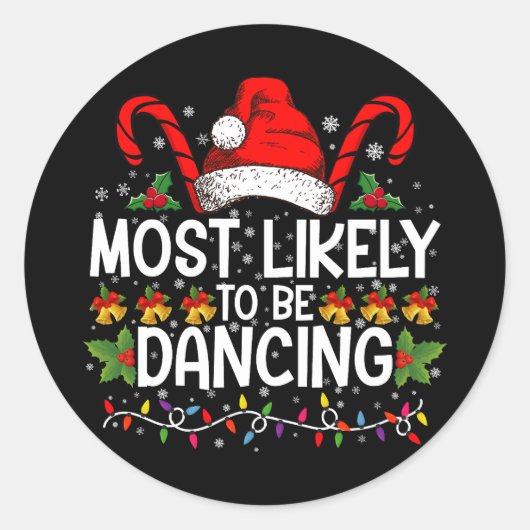 Waarschijnlijk een dansende bijpassende familie ronde sticker (Voorkant)