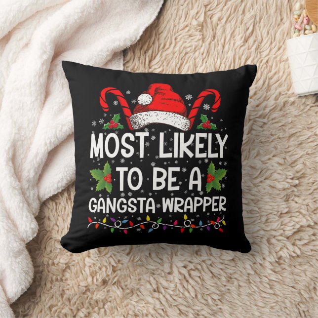 Waarschijnlijk een gangsta wrapper familie Xmas Kussen (Deken)