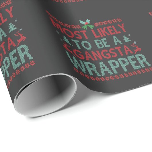 Waarschijnlijk een Gangsta Wrapper Funny Xmas Cadeaupapier (Rol Hoek)