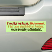 Waarschijnlijk een libertariële Bumpersticker (Op auto)