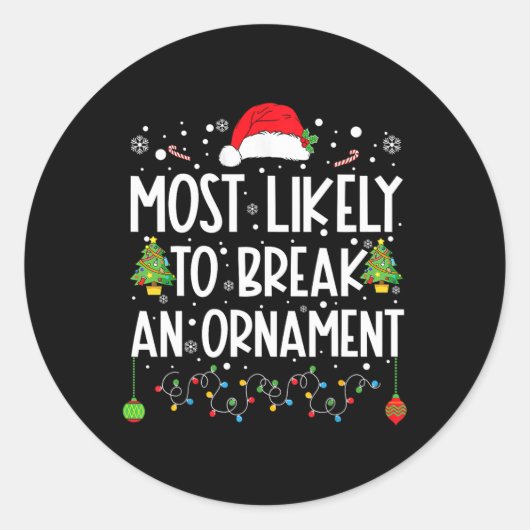 Waarschijnlijk een Ornament te breken leuk familie Ronde Sticker (Voorkant)