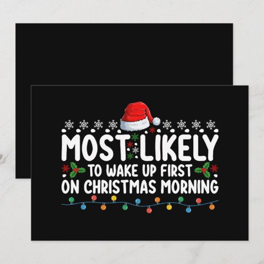 Waarschijnlijk eerst wakker worden op kerstavond kaart (Voorkant / Achterkant)