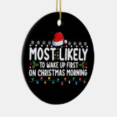 Waarschijnlijk eerst wakker worden op kerstavond keramisch ornament (Rechts)