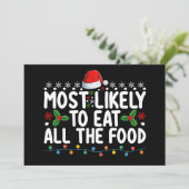 Waarschijnlijk eet ik al het eten van de kerstfami kaart (Staand voorkant)