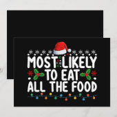 Waarschijnlijk eet ik al het eten van de kerstfami kaart (Voorkant / Achterkant)