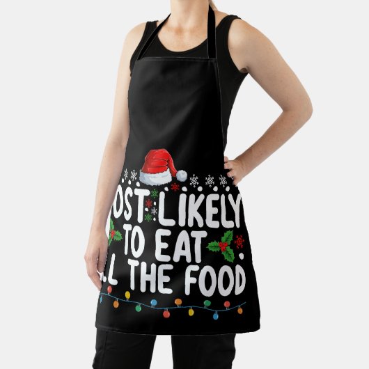 Waarschijnlijk eet ik al het eten van de kerstfami schort (Insitu)