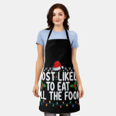 Waarschijnlijk eet ik al het eten van de kerstfami schort (Gedragen)