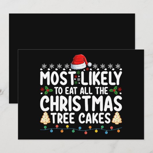 Waarschijnlijk eet ik alle kerstboomtaarten kaart (Voorkant / Achterkant)