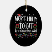 Waarschijnlijk eet ik alle kerstkoekjes met Kerstm Keramisch Ornament (Rechts)