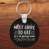 Waarschijnlijk eet ik alle kerstkoekjes met Kerstm Sleutelhanger (Voorkant)
