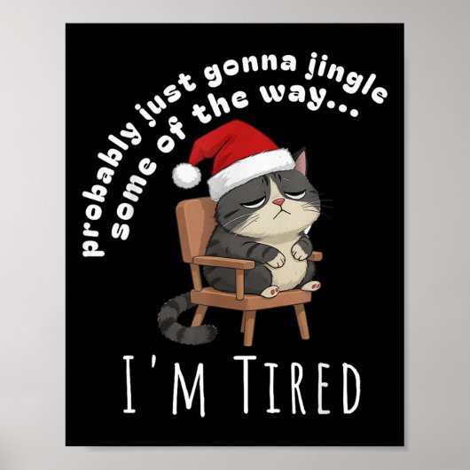 Waarschijnlijk Ga Ik Gewoon Wat Vermoeide Kat Grap Poster (Voorkant)
