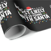 Waarschijnlijk gaat hij Gevist met Santa Funny Cadeaupapier (Rol Hoek)
