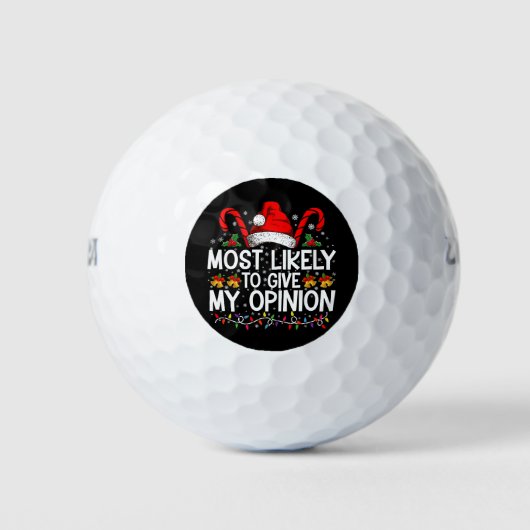 Waarschijnlijk geef ik mijn mening grappige kerst golfballen (Voorkant)