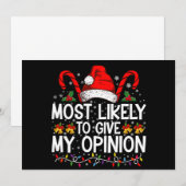 Waarschijnlijk geef ik mijn mening grappige kerst kaart (Voorkant / Achterkant)