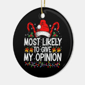 Waarschijnlijk geef ik mijn mening grappige kerst keramisch ornament (Links)