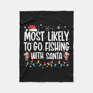 Waarschijnlijk Gevist met Santa Funny Family Fleece Deken