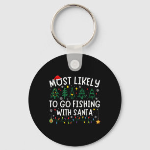 Waarschijnlijk Gevist met Santa Matching Chri Sleutelhanger