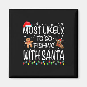 Waarschijnlijk Gevist met Santa Vissen Funny Magneet