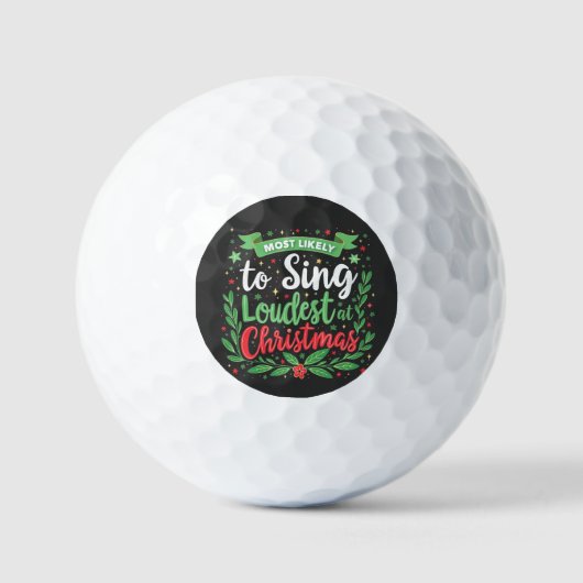 Waarschijnlijk het hardst zingt met Kerstmis Golfballen (Voorkant)