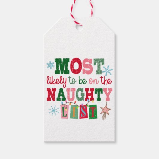 Waarschijnlijk het meest op de Naughty-lijst staan Cadeaulabel (Voorkant)