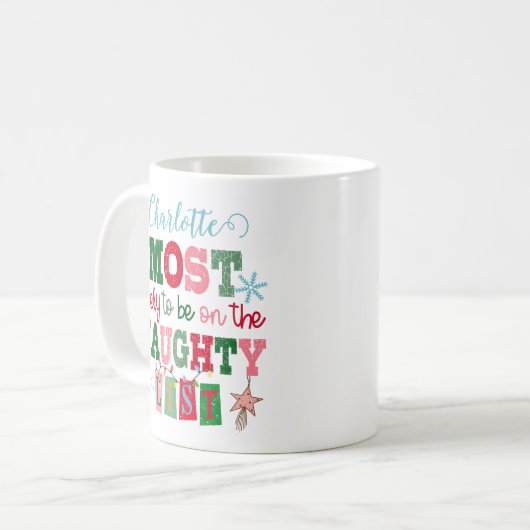 Waarschijnlijk het meest op de Naughty-lijst staan Koffiemok (Voorkant links)