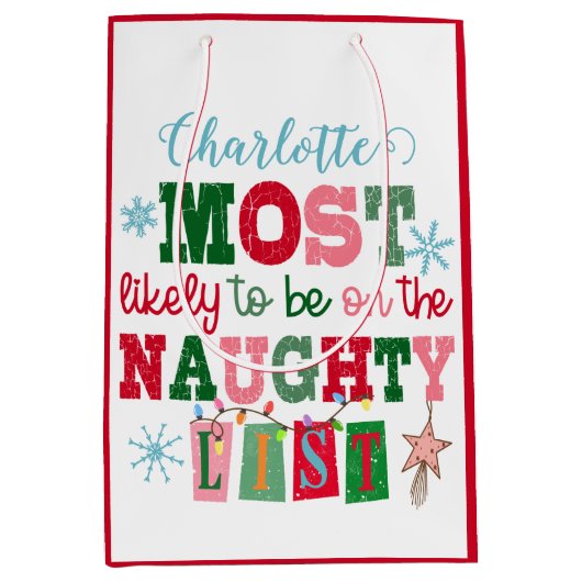 Waarschijnlijk het meest op de Naughty-lijst staan Medium Cadeauzakje (Voorkant)