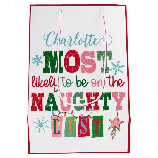 Waarschijnlijk het meest op de Naughty-lijst staan Medium Cadeauzakje (Achterkant)